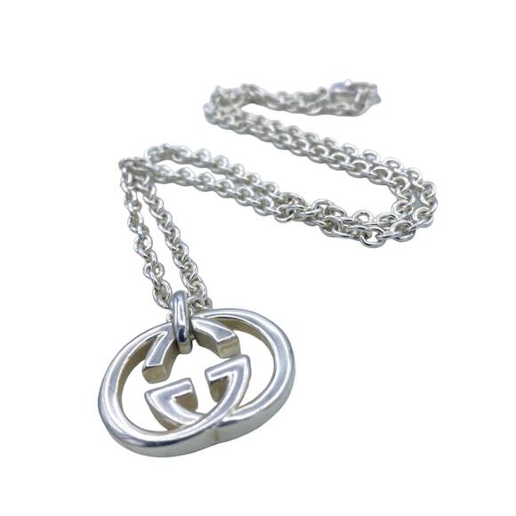 Gucci GG interlocking Sterling  Sliver Pendant Necklace - Picture 6 of 7